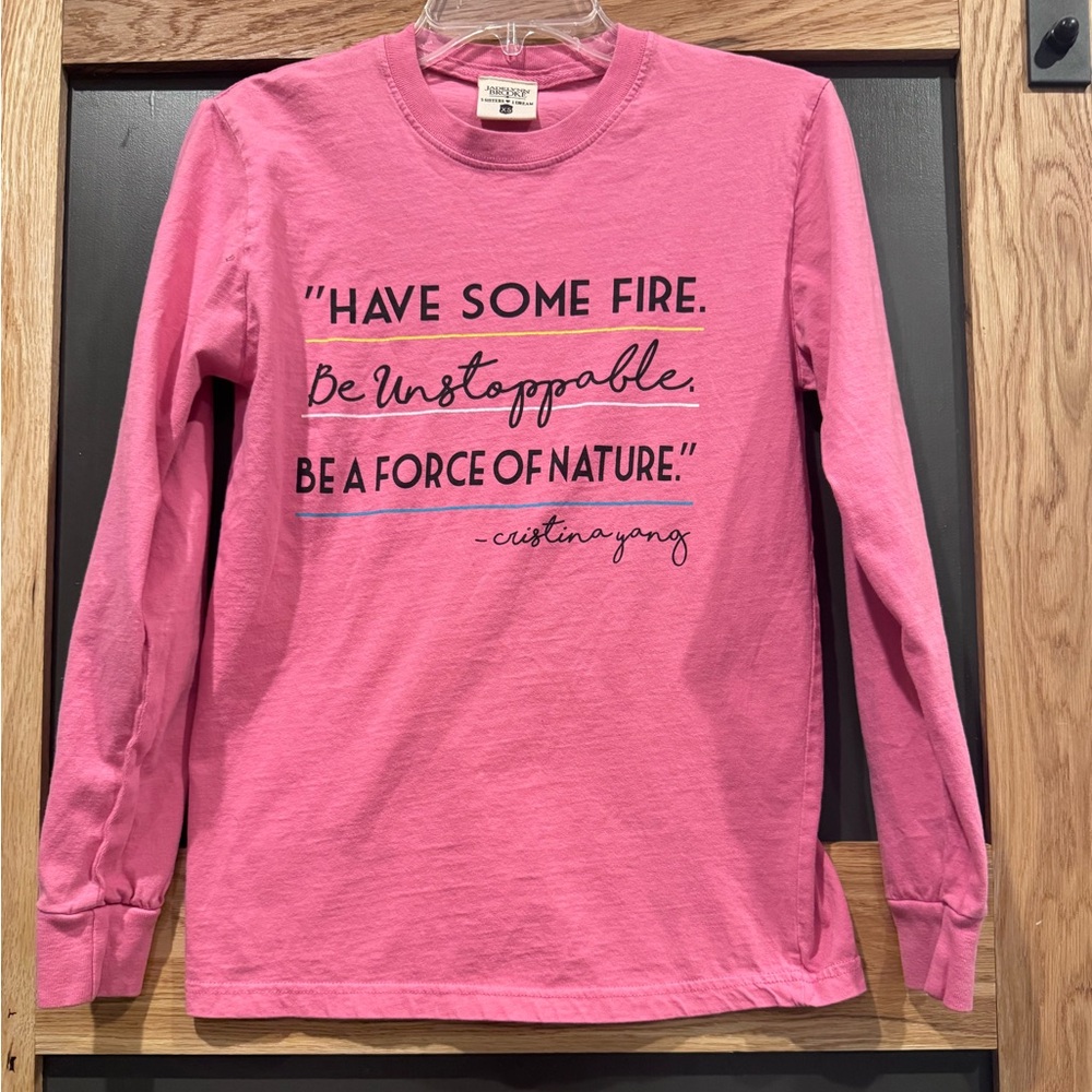Jadelynn Brooke Pink Long Sleeve Tee with Motivational Quote